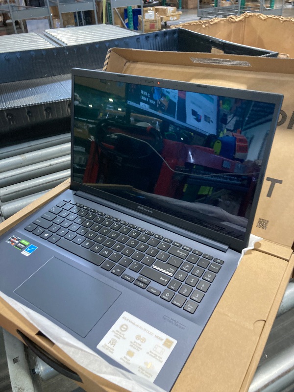Photo 1 of **LOCKED**MISSING CHARGER***ASUS VivoBook Pro 15 OLED Ultra Slim Laptop, 15.6” FHD OLED Display, AMD Ryzen 7 5800H CPU, NVIDIA GeForce RTX 3050, 16GB RAM, 512GB SSD, Windows 10 Home, Quiet Blue, M3500QC-DB71