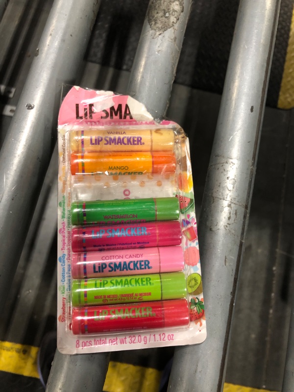 Photo 1 of ****** MISSING 1 **** Lip Smacker Original & Best Holiday Flavored Lip Balm Party Pack, Oatmeal Cookie, Vanilla, Mango, Watermelon, Tropical Punch, Cotton Candy, Kiwi, Strawberry, Clear