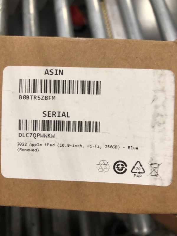 Photo 1 of ******* MISSING CHAGER*****  Apple 2022 iPad 10.9-inch, Wi-Fi, 256GB - Blue (Renewed)