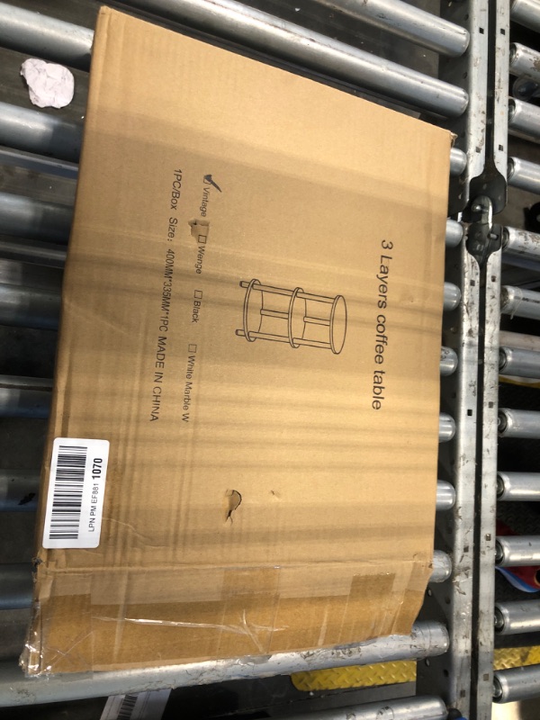 Photo 1 of ***USED***RISWER Small Round Side Table - 3-Tier Oval Accent Table for Small Spaces, Rustic Wood and Metal Couch End Table, Nightstand for Bedroom or End Table Living Room, Easy to Assemble, Rustic Brown