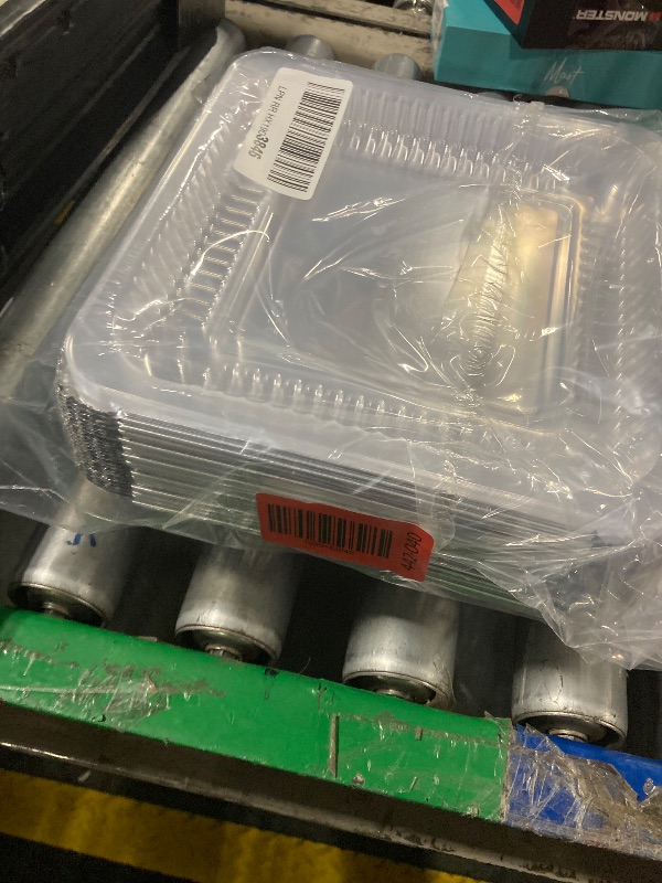 Photo 1 of (35 Pack) 8x8 Square Aluminum Baking Cake Pans with Clear Plastic Lids - Foil Pans with Lids - Disposable Food Containers Great for Cooking, Heating, Storing, Prepping Food