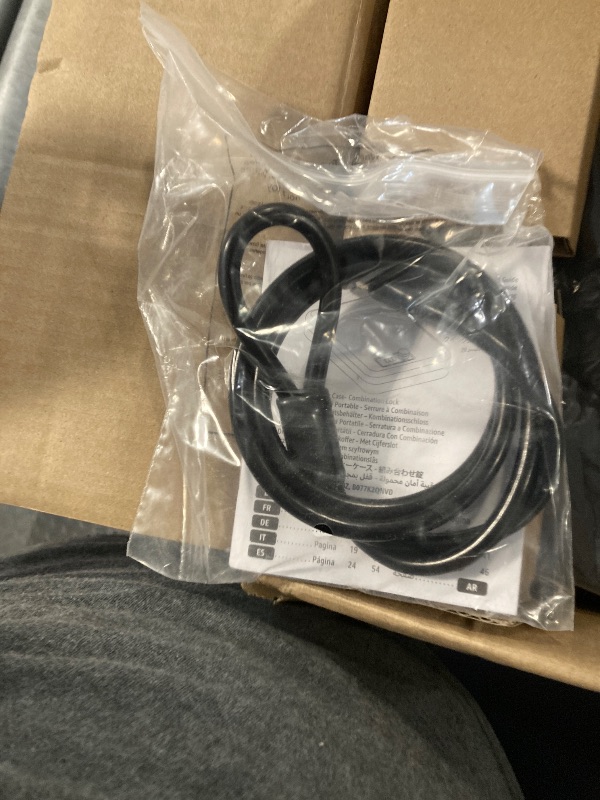 Photo 1 of Amazon Basics Portable Security Case Lock Box Safe, Small Lock Box with Code, for College Dorm Room, Home, Combination Lock, Large, Black