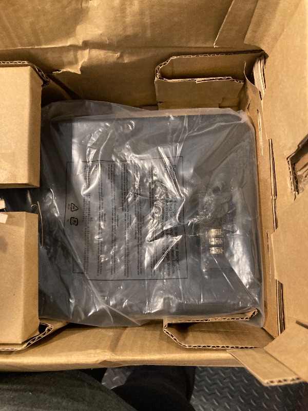 Photo 1 of Amazon Basics Portable Security Case Lock Box Safe, Small Lock Box with Code, for College Dorm Room, Home, Combination Lock, Large, Black