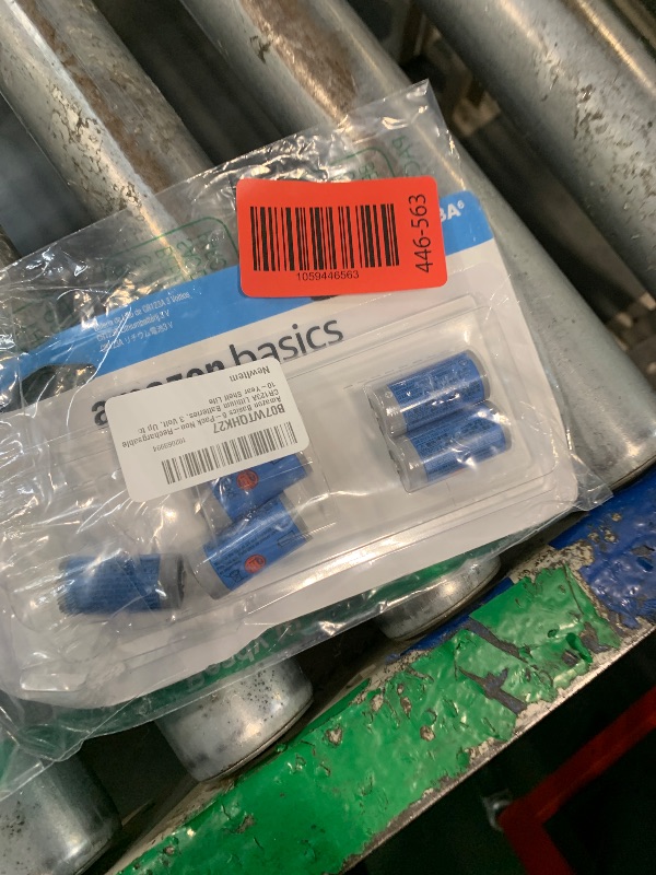 Photo 1 of ***MISSING ONE***
Amazon Basics 6-Pack Non-Rechargeable CR123A Lithium Batteries, 3 Volt, Up to 10-Year Shelf Life