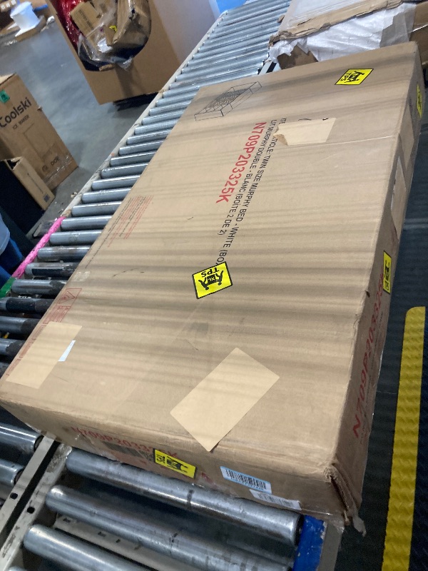 Photo 1 of ***Only Box 2 of 2*** Ball & Cast Murphy Bed Twin Size Wall Chest with Bedside Shelves and Wardrobe,Wood Hideaway Cabinet Platform Bedframe w/Drawer & Bookcase,can be Folded,Space-Saving,for Small Room,Dorms,White