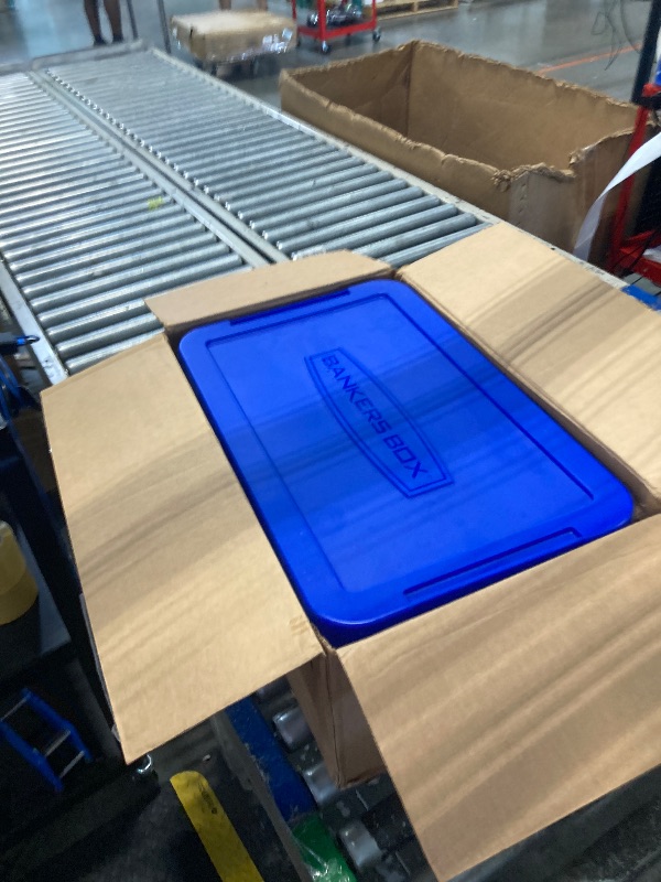 Photo 1 of BOTH BROKEN HANDLES***** Bankers Box Heavy Duty Plastic File Box with Hanging Rails, Letter/Legal, 1 Pack (0086205)
