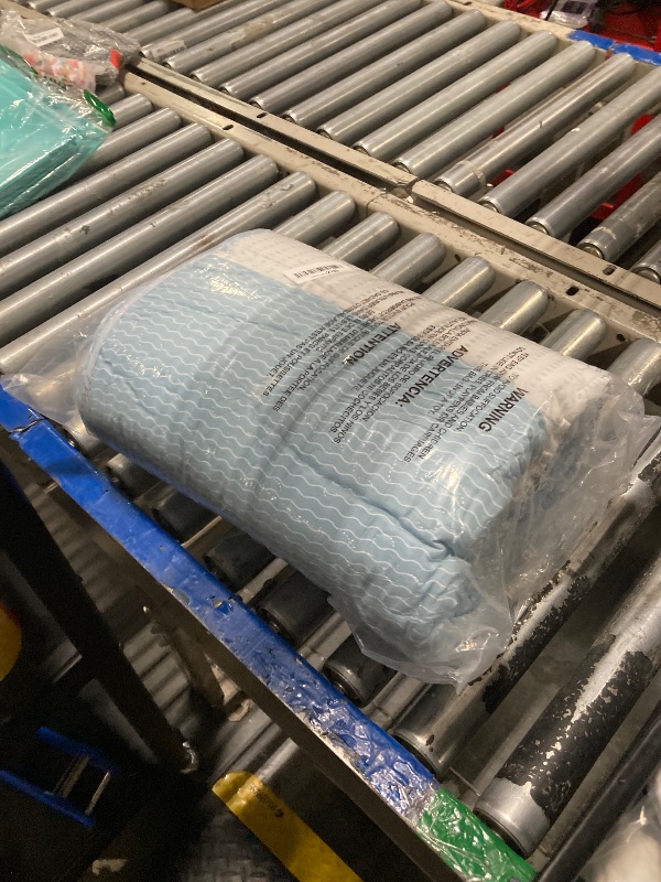 Photo 1 of Litanika Quilt Queen Size Spa Blue, Stripe Patchwork Summer Bedspread Coverlet 3 Pieces, Soft Lightweight Microfiber Quilted Bedding Set for All Season(1 Quilt, 2 Pillowcases)