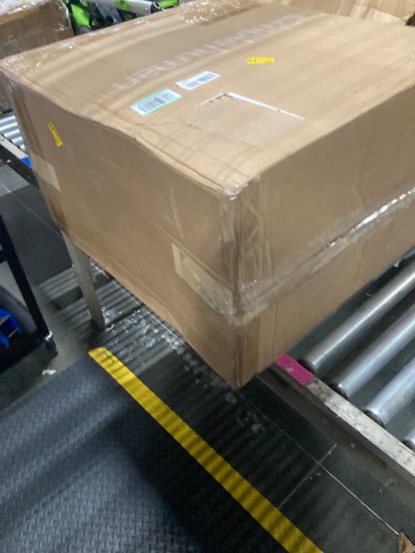 Photo 1 of **MAJORLY DENTED** simplehuman 58 Liter / 15.3 Gallon Rectangular Dual Compartment Recycling Step, Brushed Stainless Steel with Soft-Close Plastic Lid Kitchen Trash Can