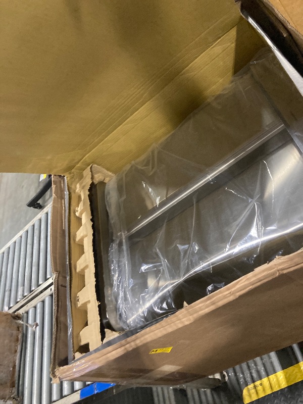 Photo 1 of **MAJORLY DENTED** simplehuman 58 Liter / 15.3 Gallon Rectangular Dual Compartment Recycling Step, Brushed Stainless Steel with Soft-Close Plastic Lid Kitchen Trash Can