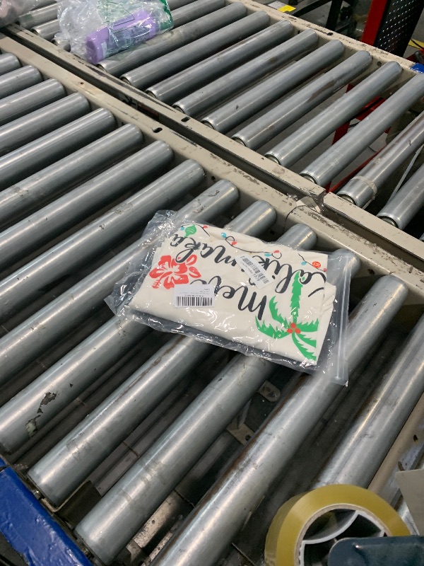 Photo 1 of *****NEEDS TO BE WASHED******** ***HASO SOMEB SPOTS***Christmas July Shirt Women Mele Kalikimaka Shirts Christmas Hawaiian Summer Holiday Tee Vacation Short Sleeve Tops White