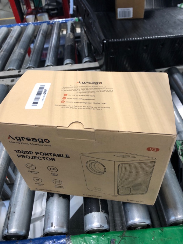 Photo 1 of Potable Projector with WiFi and Bluetooth, Native 1080P, 15,000 Lumens , 4K Supported, Outdoor Movie Projector for Home Theater UP to 300", for iOS/Android/TV Stick/HDMI/USB. (white)