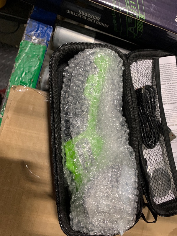 Photo 1 of **DOES NOT HOLD CHARGE** Cordless Electric Scissors: 4V Rechargeable Rotary Cardboard Cutter, 3000mAh Battery, with LED Light, 2 Blades, Box Cutter for Fabric Carpet Carton Plastic Leather Cloth