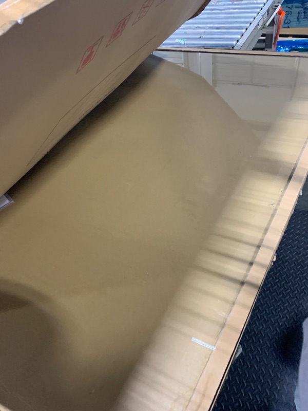 Photo 1 of [Tempered Glass] 48" x 60" Glass Chair Mat, Heavy Duty Hard Tempered Glass Mat with Round Corner and Polished Edge, Transparent Glass Office Chair Mat for Office and Home Hard Floor or Carpeted