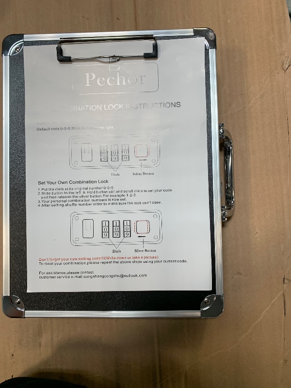 Photo 1 of *****SIMILAR****

Portable Aluminum Alloy Lock Box - 13.2x10x3.1” with Handle and Writing Clipboard, Perfect for Secure Storage on The Go