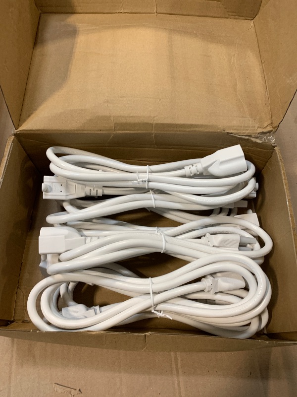 Photo 1 of ** 7 PCS ** Kanayu 10 Pcs Extension Cord, 16 AWG SJW Heavy Duty Power Cable 13 Amps 125V Extension Cable with 3 Prong for Indoor Outdoor Electrical Kitchen Appliances, UL Listed(6 Feet,White)