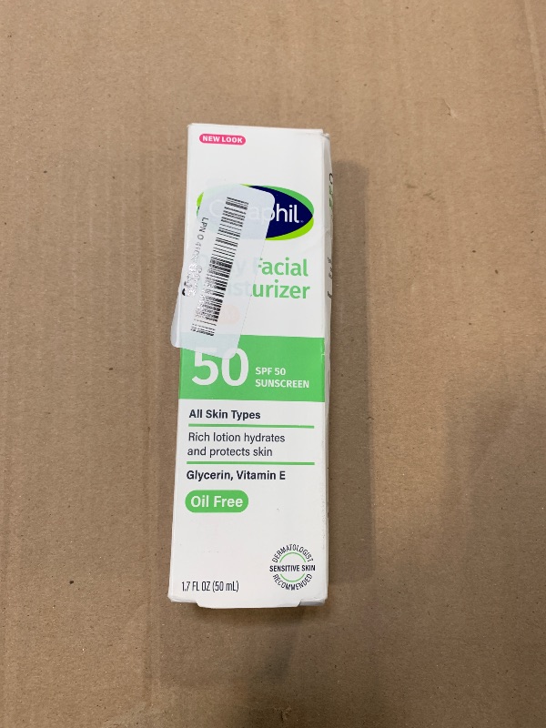 Photo 1 of **PACK OF 1 **Cetaphil Daily Facial Moisturizer SPF 50, 1.7 Fl Oz (Pack of 2), Gentle Facial Moisturizer For Dry to Normal Skin Types, No Added Fragrance, Dermatologist Recommended (Packaging May Vary)