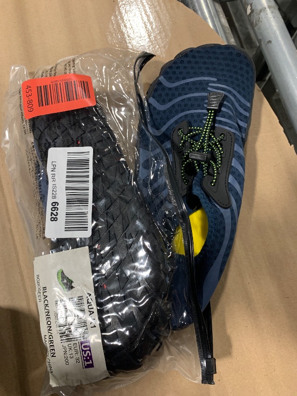 Photo 1 of **BLUE**NORTIV 8 Kids Water Shoes, Lightweight Quick Dry Barefoot Athletic Aqua Sports Shoes for Boys & Girls, Outdoor, Summer (Toddler/Little Kid/Big Kid), Size 1 Little Kid,Black/Neon/Green,Aqua-K1