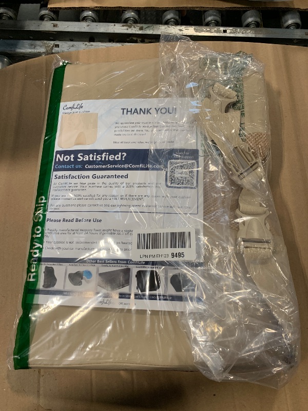 Photo 1 of **BEIGE** ComfiLife Car Seat Cushion–Premium Wedge 100% Polyurethane Foam Car Cushions for Driving–Auto Seat Cushion–Back & Sciatica Pain Relief for Long Drives–Comfort for Car Driver,Office, Truck Seat (Black)