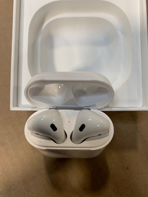 Photo 1 of ** IT'S NOT HIS BOX ** Apple AirPods (2nd Generation) Wireless Ear Buds, Bluetooth Headphones with Lightning Charging Case Included, (MV7N2HN/A)