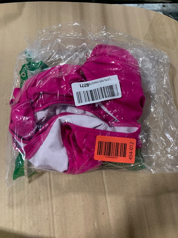 Photo 1 of ** 1 PIECE ** WDIRARA Women's Metallic Starfish Cut Out Strapless Bandeau Swimsuit with Cover Up Skirt 2 Piece Bathing Suit Hot Pink Large