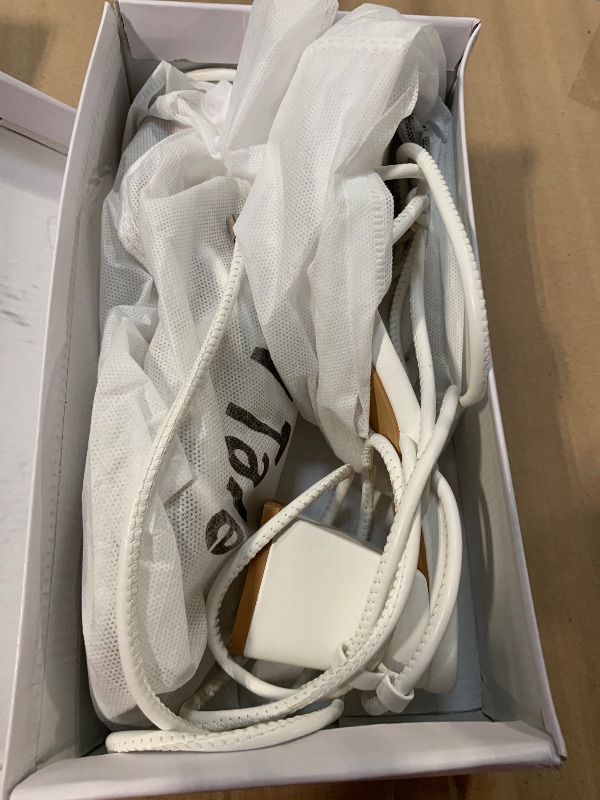 Photo 1 of ***HAVE BEEN WOREN****Shoe'N Tale Lace Up Heels for Women Ankle Strappy Gladiator High Heeled Sandals Chunky Block Heel Square Open Toe Criss Cross Dress Shoes(8.5,White)