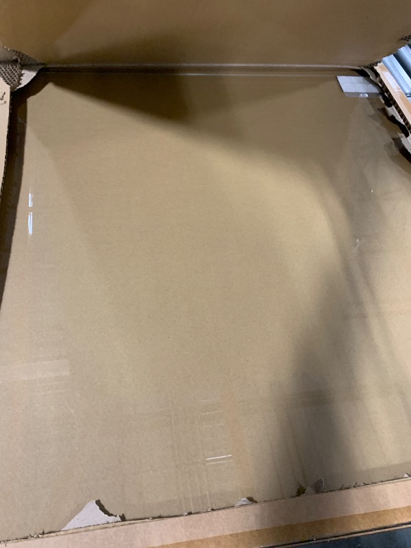 Photo 1 of [Tempered Glass] 36" x 46" Glass Chair Mat, Heavy Duty Hard Floor Mat with Round Corner and Polished Edge, Office Chair Mat for Carpet Office Home Hardwood Floor Desk