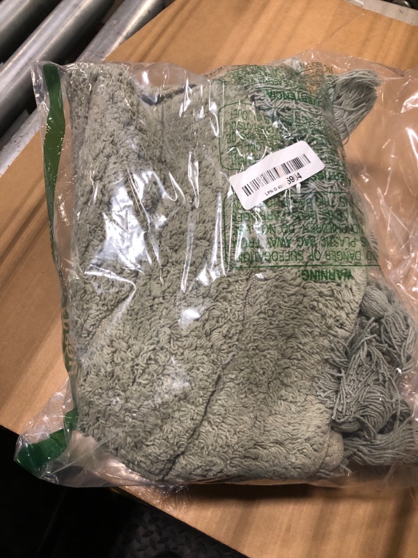 Photo 1 of *See live photos, looks more gray/green* Beautiful Boho Rug with Tassels for Your Bathroom - Soft Half Circle 100% Cotton Mat Fits Perfectly Into Your Home - A Cute, Non-Slip and Absorbent Crochet Rug Ideal to Enhance Any Bath/Bedroom Decor