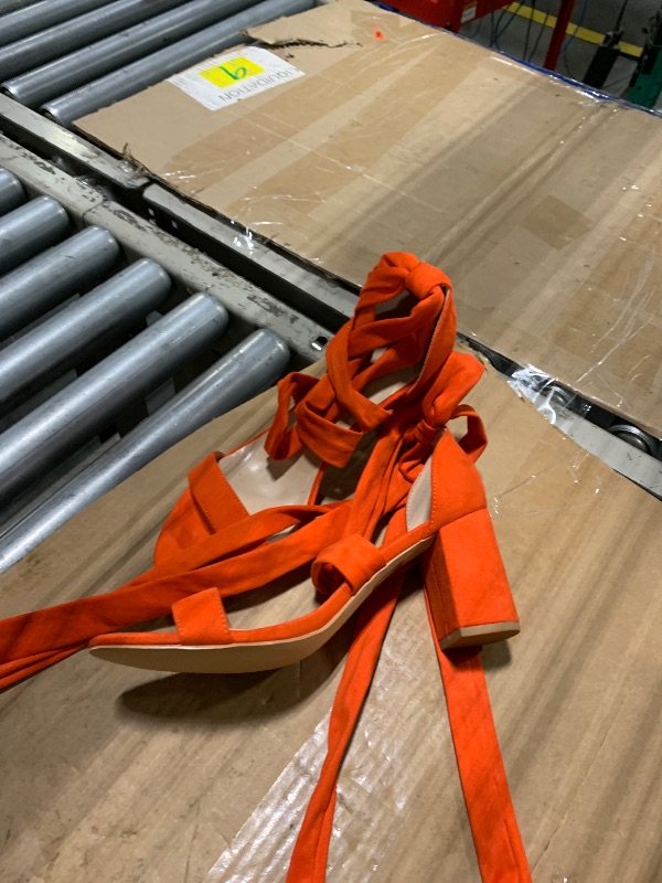 Photo 1 of ***USWED****GENSHUO Women's Chunky High Heels Lace Up Strappy Block Sandals Open Toe Sexy Dress Heel Comfortable Prom Wedding Homecoming Party Graduation Shoes, Size 11