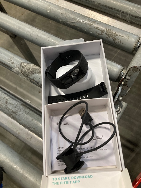 Photo 1 of **DISPLAY SCREEN DOESN'T SHOW** Fitbit Charge 4 Black Advanced Fitness Tracker