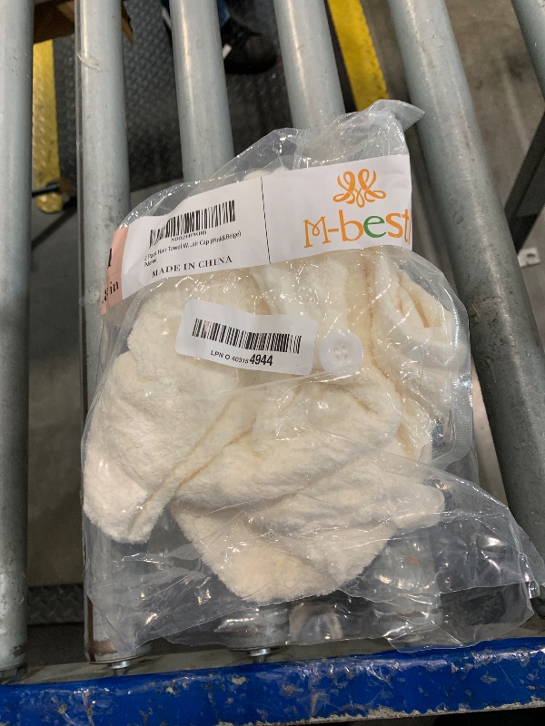 Photo 1 of -ONLY 1- Microfiber Hair Towel Wrap,Hair Drying Towel with Button, Towel Turban,Head Towel to Dry Hair Quickly (Pink&Beige)