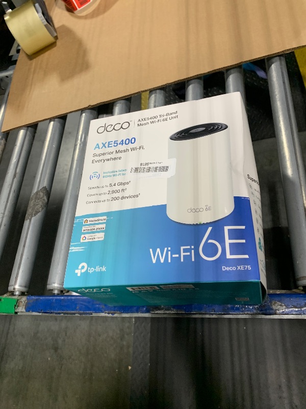 Photo 1 of TP-Link Deco XE75 AXE5400 Tri-Band WiFi 6E Mesh System - Covers up to 2900 Sq.Ft, Replaces WiFi Router and Extender, AI-Driven Mesh, New 6GHz Band, 1-Pack