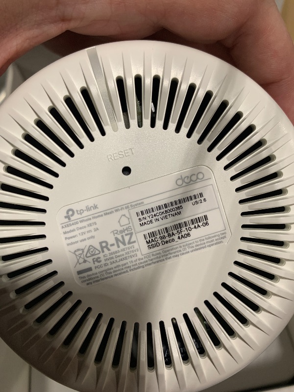 Photo 1 of TP-Link Deco XE75 AXE5400 Tri-Band WiFi 6E Mesh System - Covers up to 2900 Sq.Ft, Replaces WiFi Router and Extender, AI-Driven Mesh, New 6GHz Band, 1-Pack