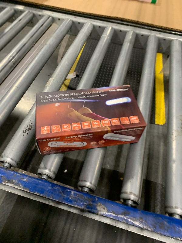 Photo 1 of **MISSING 2** STAR-SPANGLED 3 Pack 7” Motion Sensor Lights Indoor Battery Operated, Stick on LED Light for Closet, Stairs, Under Cabinet, Cool White