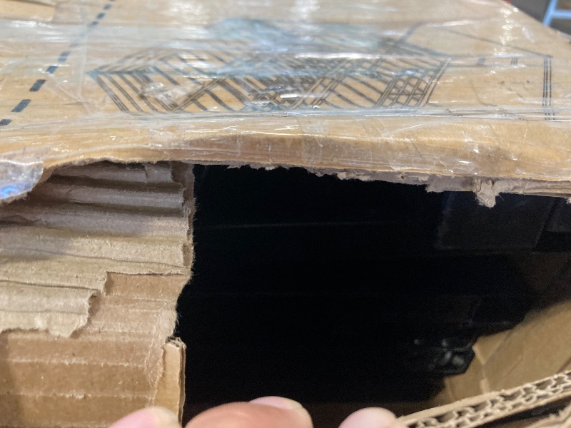 Photo 1 of ***MISSING HARDWARE***
ASKVDL Triple Bunk Bed for Kids, Twin Over Twin Over Twin Metal Three Bunk Bed with Ladder and Guardrail, Heavy Duty Bunkbeds, No Box Spring Needed, Black