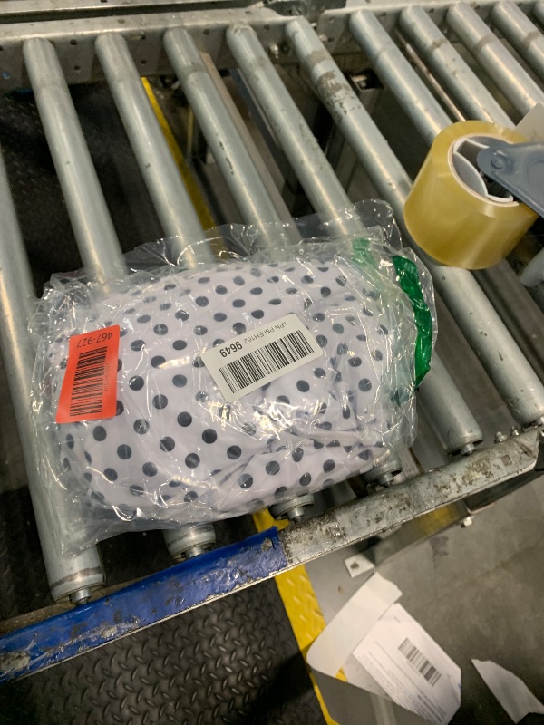 Photo 1 of  SIZE LARGE Eomenie Women's Tummy Control One Piece Swimsuit Ruffle Square Neck Bathing Suit Ruched Cutout Back Slimming Swimwear Black Polka Dots