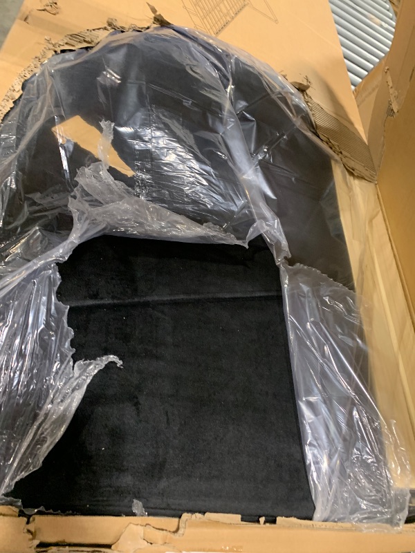 Photo 1 of *** UNKNOWN MISSING PARTS* viplov King Bed Frame with Storage Drawers, Upholstered Platform Bed with Headboard and Wingboard, No Box Spring Needed, NO Noise, Easy Assembly, Wooden Support Slats, Black