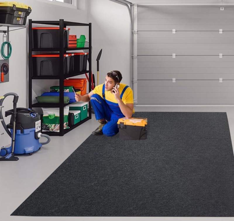 Photo 1 of *** SIMILAR IMAGE UNKNOWN SIZE OR MODEL***Garage Floor Matting 6.6x8.5 Feet Oil Absorbent Large Rubber Mat Waterproof Rubber Backing Layer Golf Cart Garage Mat Protects Floor from Spills Stains Oil Drip Pan for Under Car (6.6x8.5 Feet)