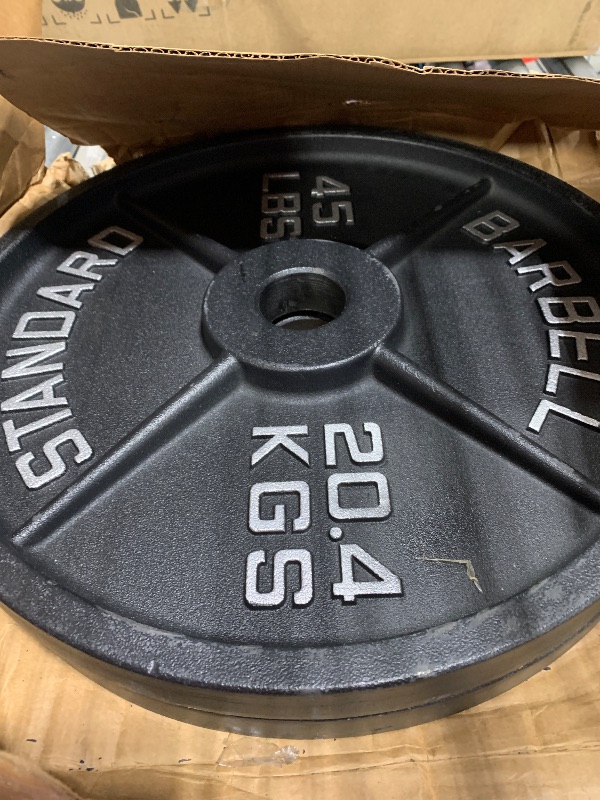 Photo 1 of ** ONLY 2 SET***Fitvids Olympic Cast Iron 2-Inch Weight Plates for Strength Training & Weightlifting, 255 Pounds Set, Multiple Packages