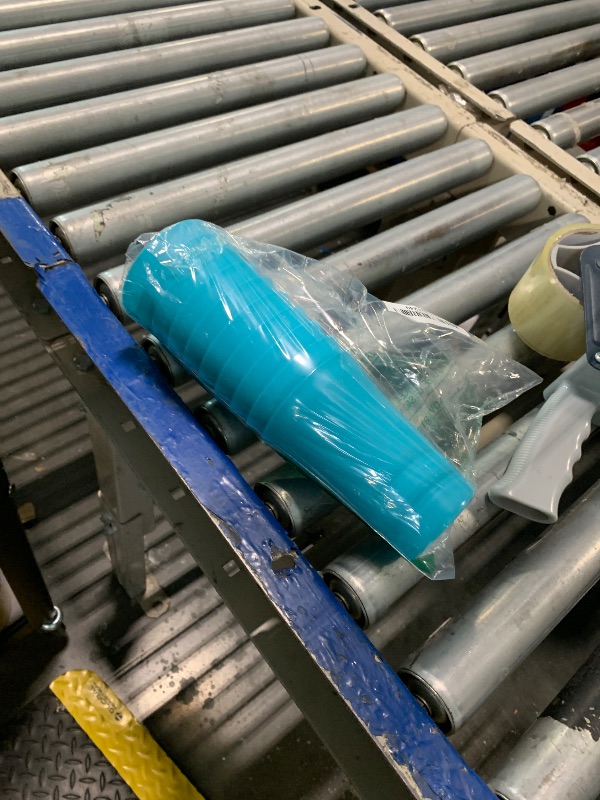 Photo 1 of ***Stock photo is a similar item*** 10 Pack Turquoise Reusable Blank Plastic Cups, Colored Plastic Drinking Cups Food-Grade Stackable Water Cups for Party, Weddings, Events or DIY Projects