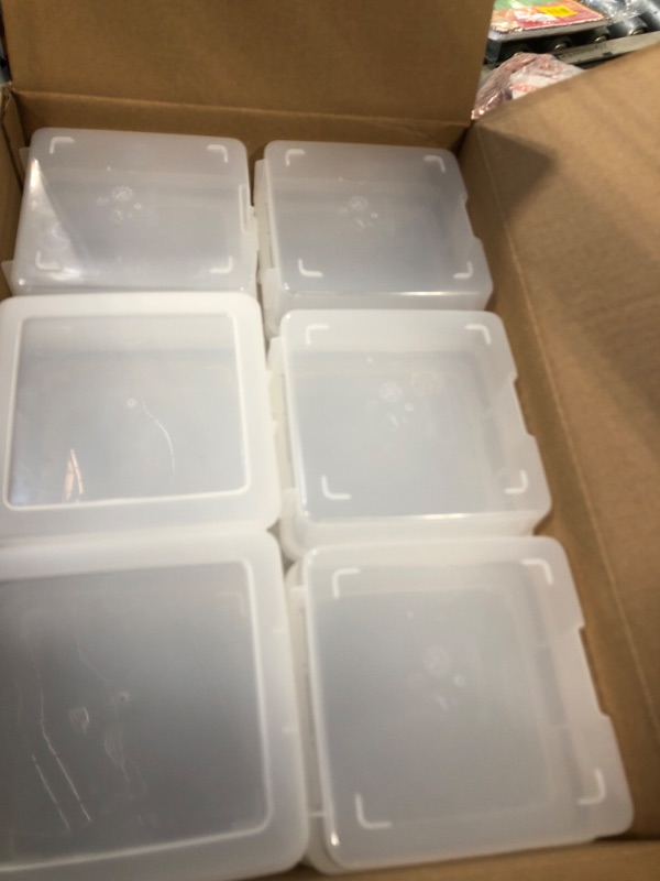 Photo 1 of ***SEVERAL BROKEN*** IRIS USA Pencil Case Plastic Pouch Box Storage Organizer for Beads, Pens, and Art Supplies, 18-Pack, Stackable Container with Snap Lid for Jewelry, Stickers, and Tackle Box, Clear, Small