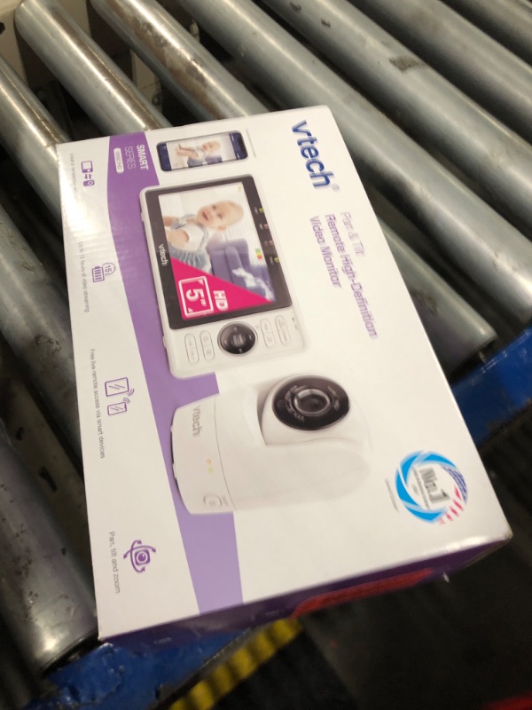 View 2 of VTech Upgraded Smart WiFi Baby Monitor, 1080p FHD Camera and 5" HD IPS Display, Free App with Motion Video, Sound/Motion Detection and Notifications, Fully Remote Pan-Tilt-Zoom: VM901