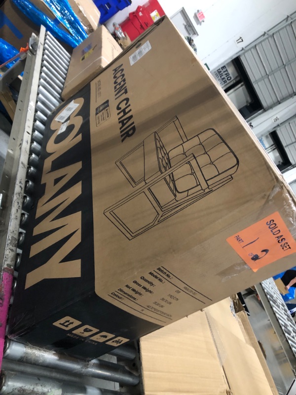 Photo 1 of ** VERY USED ** COLAMY Mid Century Modern Accent Chair Set of 2, Comfy Living Room Chair, Black Leather Accent Chair, Faux Leather Reception Armchair with Metal Legs for Living Room Bedroom Reception Office, Black