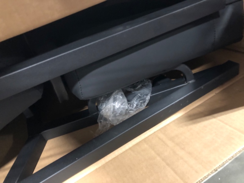 Photo 1 of ** VERY USED ** COLAMY Mid Century Modern Accent Chair Set of 2, Comfy Living Room Chair, Black Leather Accent Chair, Faux Leather Reception Armchair with Metal Legs for Living Room Bedroom Reception Office, Black