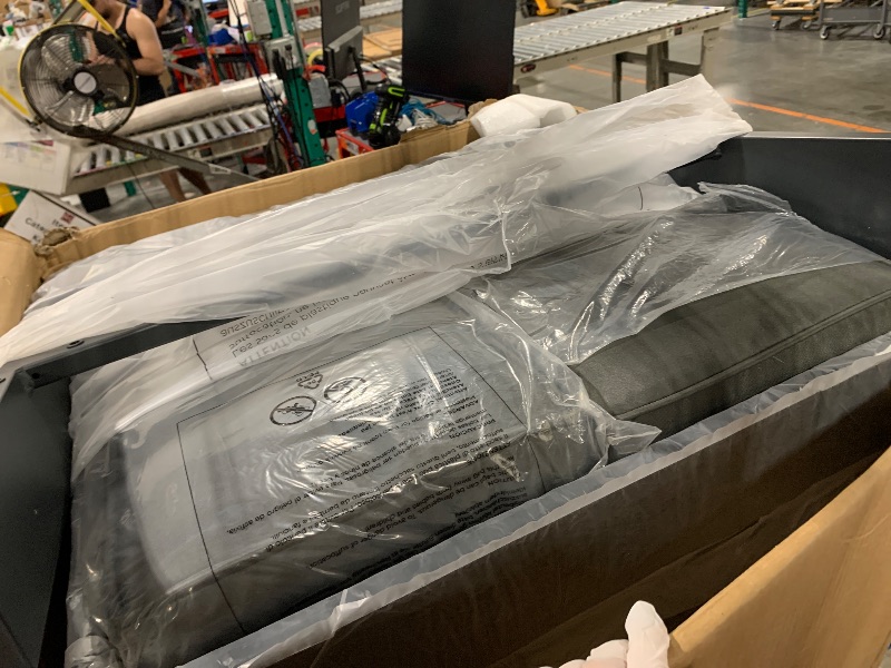 Photo 1 of  ** MIASSING PARTS ** Aluminum Patio Furniture Set 7 Seats, 5 PCS Outdoor Sectional Conversation Set with 4" Wide Armrest, Backyard Sectional Sofa Set with Coffee Table & Thick Cushions, Grey