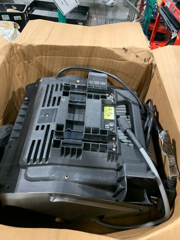 Photo 1 of ** VERY USED / MISSING PARTS ** Giraffe Tools Grandfalls Pressure Washer PRO, 2500PSI 1.6GPM, Electric Power Washer with 100FT Retractable Hoses for Cars, Fences, Patios, Dark Silver