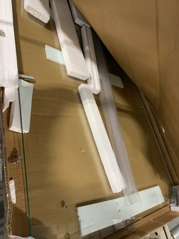 Photo 1 of *** 1 PIECE*** LINKHOO 56-60" W x 76" H Frameless Double Sliding Shower Door, Modern Bathroom Shower Glass Doors with 3/8" (10mm) Clear SGCC Tempered Glass and Stainless Steel Handle, Easy to Install, Chrome