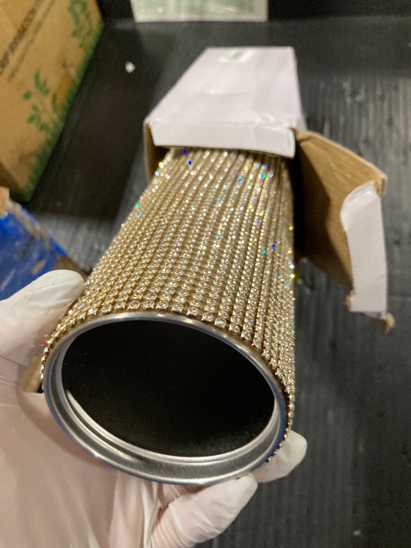 Photo 1 of  ** MISSING PARTS ** INSTOME Sparkling Rhinestone Tumbler 20oz - Bling Stainless Steel Cup with Diamonds, Perfect Glitter Gift for Women, Girls, Bridesmaids (gold, 20oz)