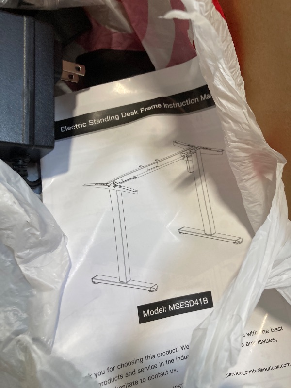 Photo 1 of ******************** MISSING TOP TABLE******************* Marsail 55 x 30 Electric Standing Desk with One-Piece Desktop, Sit Stand Desk with Thickened Tabletop, Height Adjustable Stand Up Desk with Cable Management for Home Office(Frame+Desktop, 2 Package