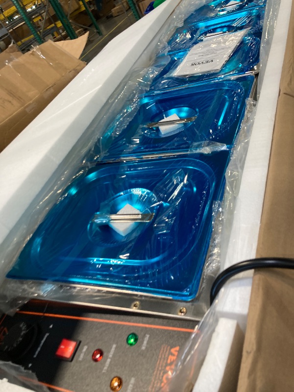 Photo 1 of *********IT WORKS WELL*********** VEVOR 5-Pan Commercial Food Warmer, 5 x 12QT Electric Steam Table with Glass Cover, 1700W Countertop Stainless Steel Buffet Bain Marie 86-185°F Temp Control for Catering, Restaurants, Silver