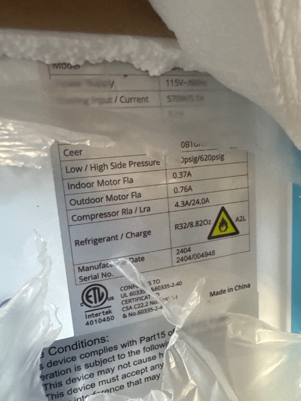 Photo 1 of ****works well**** dainslef Window Air Conditioner - 6,000 BTU, U-Shaped Design, Ultra Quiet, Wi-Fi Enabled, Energy Efficient, Remote Control, Cools Up to 269 Sq.Ft, White